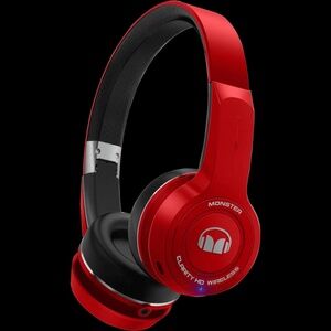 New Monster Clarity HD On-ear Wireless Headphones Red & Black - Very Rare!